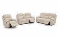 Conjunto de Sofás Reclinables de Poliéster Beige
