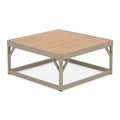 Mesa cuadrada de aluminio y madera para exterior 90x90x40 cm Marrón Claro/Beige