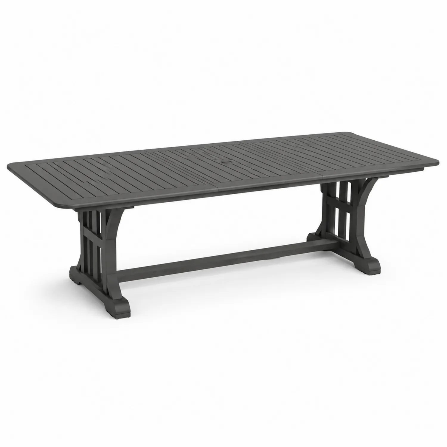 Mesa de comedor para exterior de resina negra 200x100x74 cm