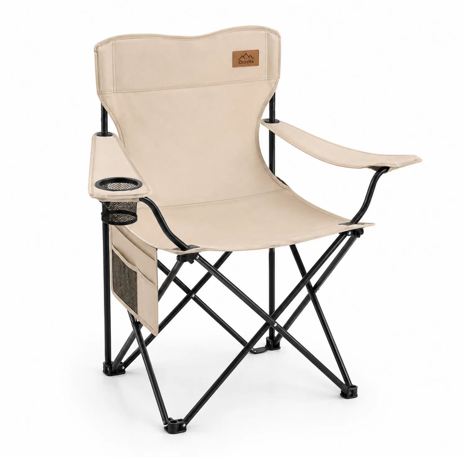 Silla plegable de exterior con marco de acero y asiento de poliéster