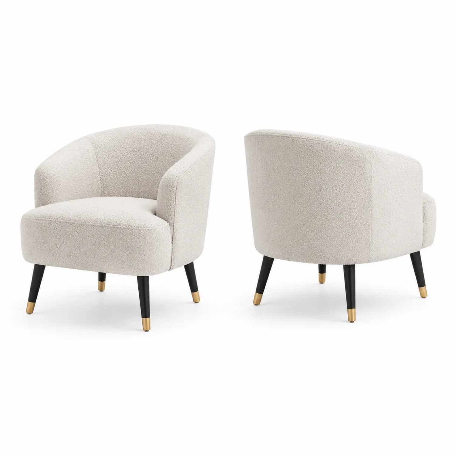Conjunto de 2 sillones con patas metálicas color Beige