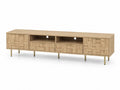 Mueble de TV de Madera de Roble con Patas Metálicas 180x40x50 cm