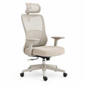 Silla de oficina ergonómica con malla y soporte lumbar ajustable en Beige