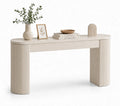 Mesa consola de madera MDF beige 140x40x75 cm