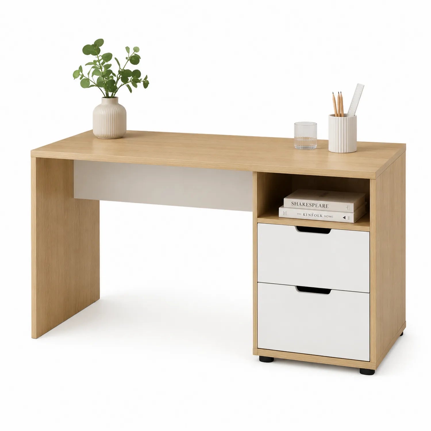 Escritorio de madera con cajones 120x50x75 cm