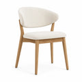 Silla de madera con tapizado de poliéster beige